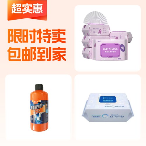 手口湿巾100抽+管道疏通剂+擦鞋湿巾