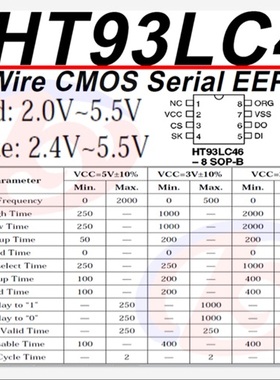 HT93LC46  SOP-8 集成电路 合泰
