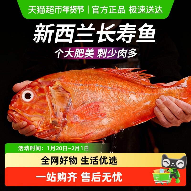 云储生活深海长寿鱼超大海鱼橙红石斑鱼新西兰海鲜水产鲜活冷冻,水产肉类/新鲜蔬果/熟食,淡水鱼类,淘宝优惠券,粉丝福利购,淘宝优惠卷