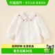 戴维贝拉儿童纯棉衬衫 春秋洋气上衣 2026女童白色衬衣中大童新款