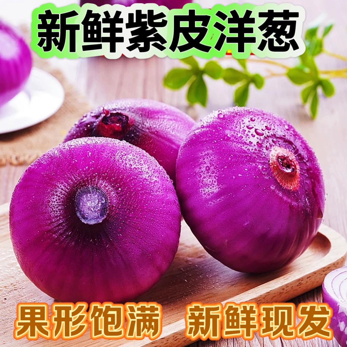 紫皮小洋葱新鲜中小洋葱甜味生吃蔬菜红皮大圆葱头批发3/5/9斤