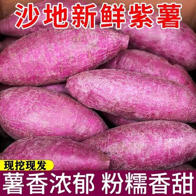 紫薯新鲜沙地紫红薯紫罗兰地瓜当季板栗蜜薯烟薯番薯小香薯包邮