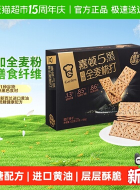 嘉顿5黑全麦梳打饼干432g休闲零苏打饼干礼盒下午茶点六一儿童节