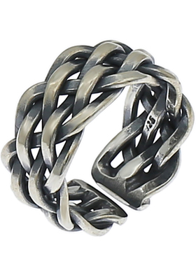 戒指银饰品泰国手工编织情侣款