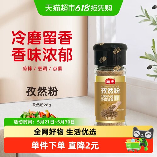 海天新疆孜然粉整粒研磨28g
