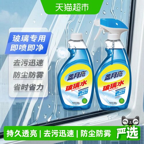蓝月亮玻璃水一喷即净500g*2瓶