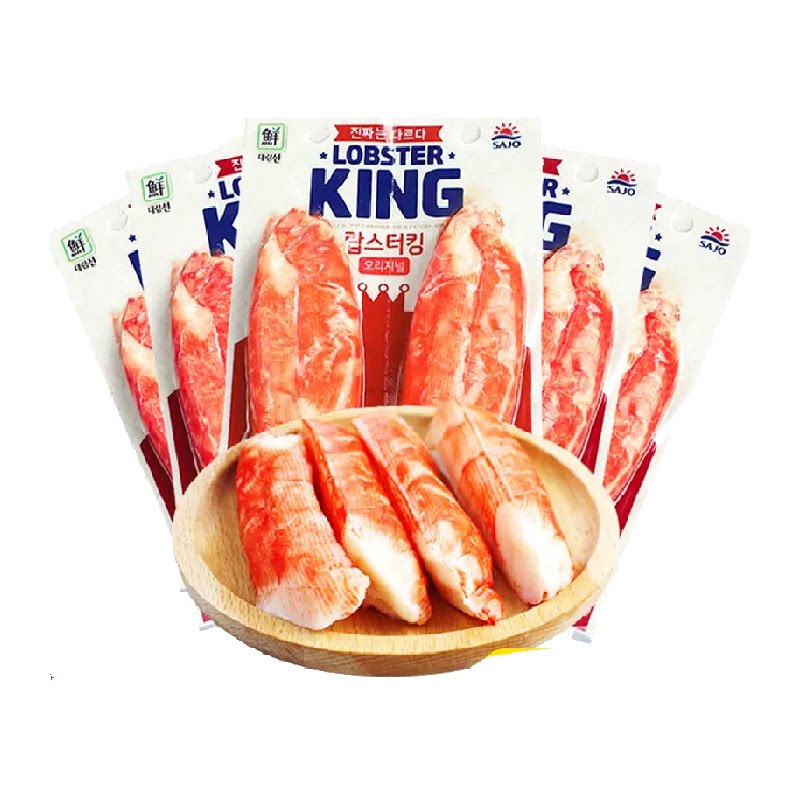韩国思潮大林纯蟹柳手撕蟹肉足棒即食海味小零食寿司沙拉火锅食材