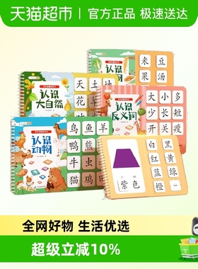 斗半匠宝宝识字启蒙游戏书 幼儿识字学前早教魔术贴识字卡片10册