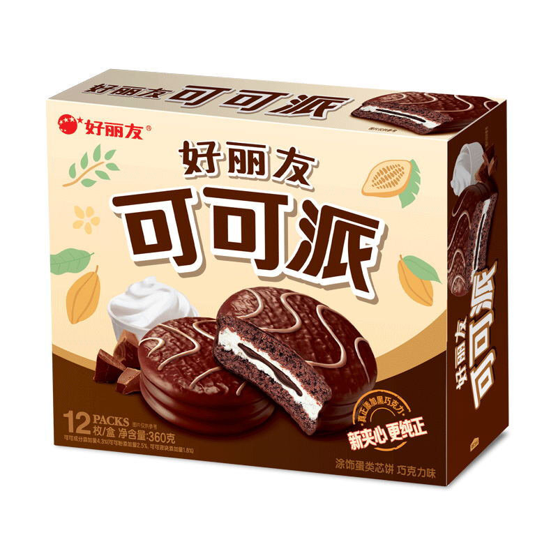 好丽友可可派巧克力味12枚/盒