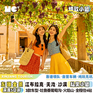 新疆旅游吐鲁番火焰山葡萄沟库木塔格沙漠江布拉克天山天池5天4晚