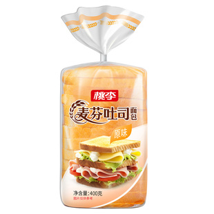 【片片松软】桃李麦芬吐司面包400克/袋