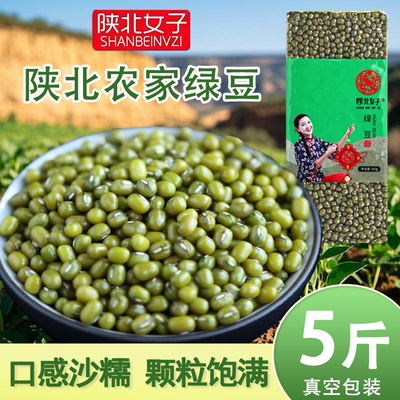 陕北绿豆真空装新鲜农家绿豆可发芽粮油颗粒饱满肉多皮薄杂粮500g