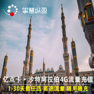 30天 5G沙特阿拉伯手机流量上网电话卡充值1 亿点充值