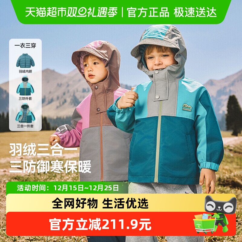 齐齐熊宝宝冬季三防羽绒服