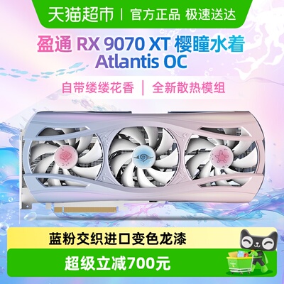 盈通RX9070XT16G水着显卡7热管