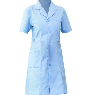 护士服长袖女蓝粉色白大褂娃娃领冬夏季药店医生短袖套装工作制服