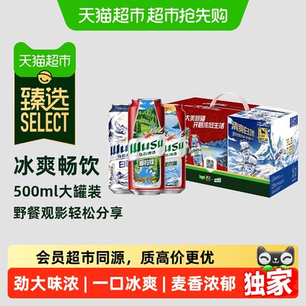猫超臻选乌苏啤酒红+白礼盒500ml*20罐装啤酒过节送礼