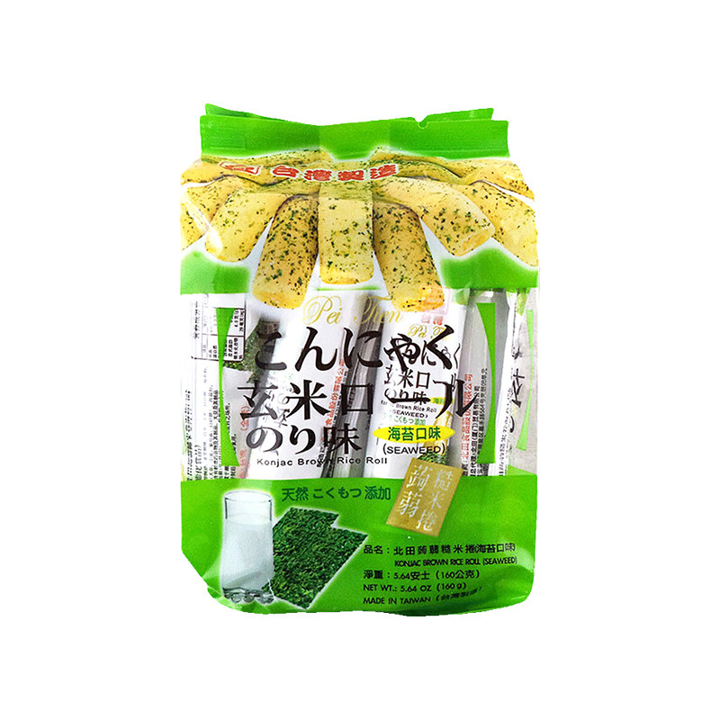 中国台湾膨化北田糙米卷 海苔味160g/袋 膨化休闲零食小吃