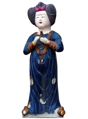 仿古唐三彩女俑胖妞仕女肥婆陶俑陶瓷客厅书房摆件古玩收藏艺术品