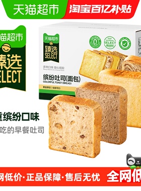 臻选缤纷吐司面包每日早餐多种口味代餐全麦便捷追剧整箱516g