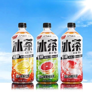 25年元 减糖葡萄柚绿茶白桃茉莉饮料多口味 气森林冰茶900ml5瓶装