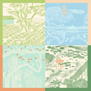 西子四时艺术家手绘典藏丝巾-可邮寄-浙江西子宾馆