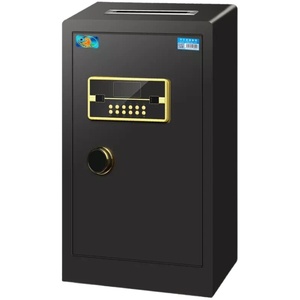 虎牌投币式保险柜家用全钢存钱保险箱电子指纹密码机械钥匙锁商用前台收款办公收银柜商用50 60 70 80cm寺庙