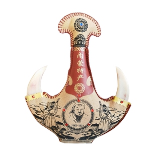 内蒙古特产马奶皮壶酒香型酒38度500ml蒙古皮囊酒壶真羊角送礼佳