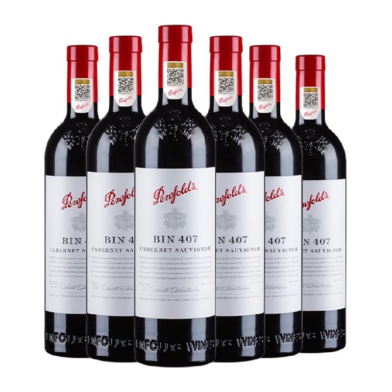 奔富BIN407红酒整箱澳洲进口干红赤霞珠葡萄酒官方正品