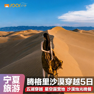 8人团宁夏旅游腾格里沙漠5日游沙坡头西夏王陵贺兰山岩画西北影城