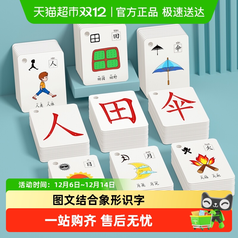 星星舟幼儿识字大王卡片3000字书