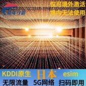 日本KDDI原生esim虚拟上网卡5G无限流量札幌大版 北海道旅游ESIM