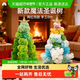 宅小仙纸树开花圣诞树魔法七彩浇水开花小型结晶迷你的圣诞节玩具