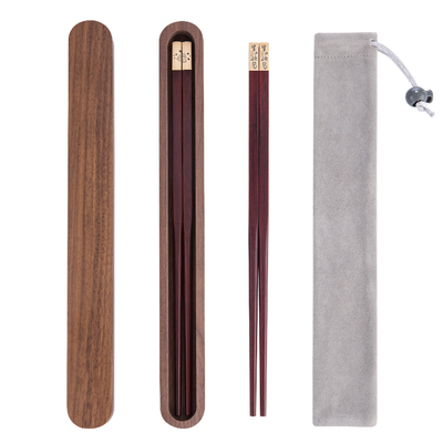 鸿拓便携随身印度紫檀木筷子刻字