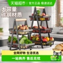 千屿厨房蔬菜架台面果蔬手提篮菜篮子客厅放水果零食收纳框置物架