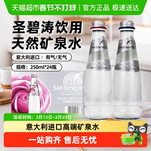意大利进口sanbenedetto圣碧涛饮用天然矿泉水气泡水玻璃瓶装