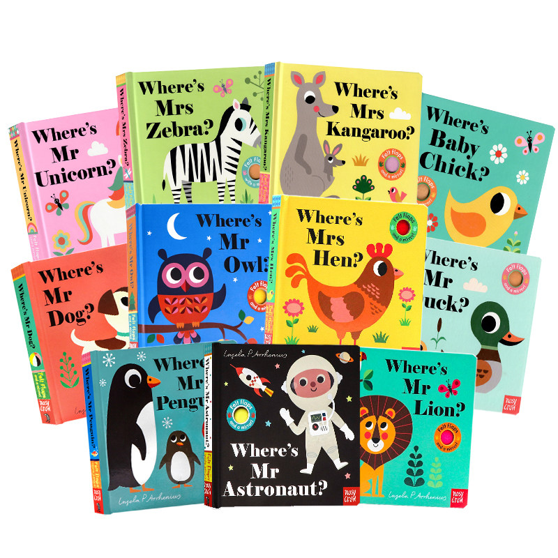 【自营】亲亲小手翻翻书 英文原版绘本 wheres mr dog 小狗企鹅宇航