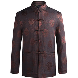 唐装男秋冬季棉衣加厚加绒棉袄中老年人男装爸爸棉服外套爷爷冬装