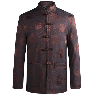 唐装男秋冬季棉衣加厚爸爸外套