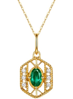 德伯家的苔丝原创日系祖母绿项链