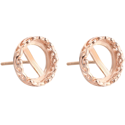 圆珠纯银18k金耳饰托日韩风玉髓