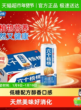 养元六个核桃精品型核桃乳植物蛋白饮料240ml*24整箱装饮料低糖