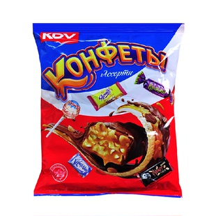 KDV俄罗斯进口果仁巧克力混合糖果402g夹心糖果休闲零食婚礼喜糖