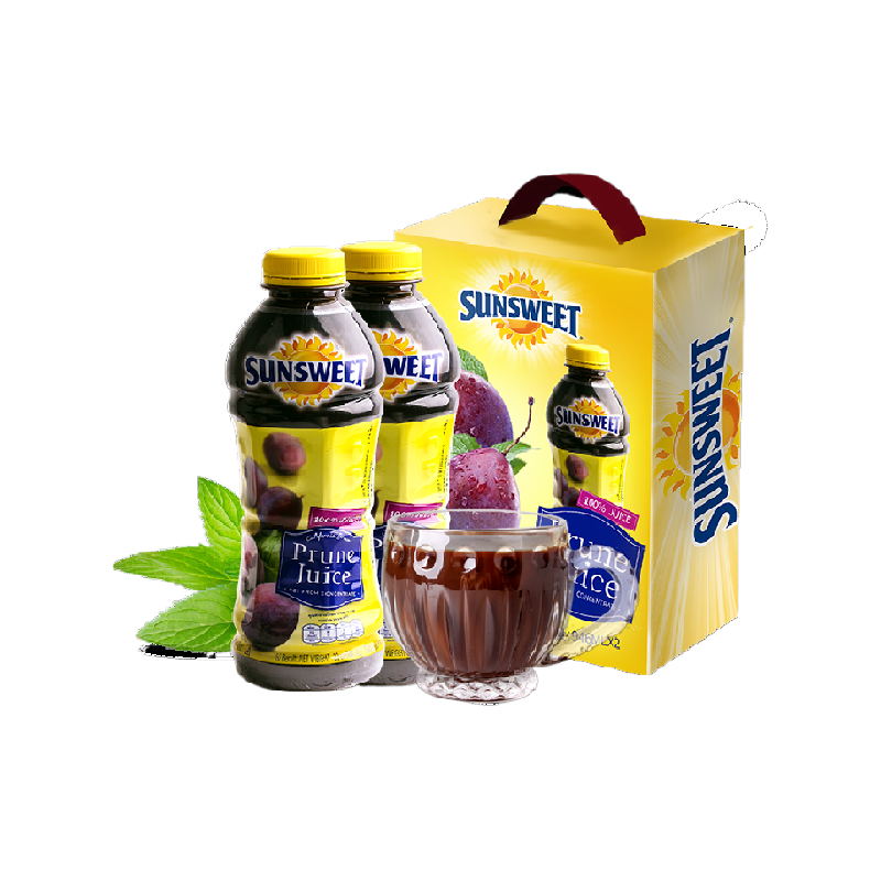 美国日光sunsweet西梅汁946ml*2礼盒装儿童孕妇纯果蔬汁饮料