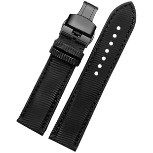 适配宝珀五十寻 精工5号 水鬼 西铁城BM8475男尼龙帆布手表带配件