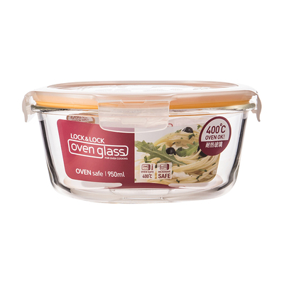 乐扣乐扣耐热圆形玻璃烤箱饭盒