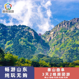 山东旅游泰山岱庙曲阜三孔3天2晚跟团游 金牌导游 市区C位住宿