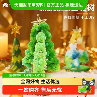 宅小仙开花圣诞纸树魔法七彩浇水小型结晶迷你网红圣诞节儿童玩具