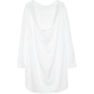 NoirTease男友风宽松法式丝质薄款长袖性感衬衫睡裙睡衣女夏外穿