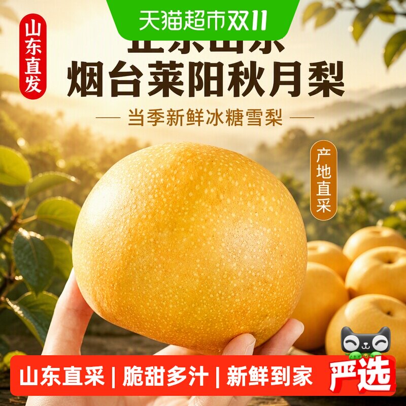 裕鲜生正宗山东烟台莱阳秋月梨新鲜水果当季冰糖雪梨子产地直采